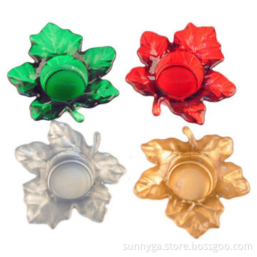 9.7cm Maximum Leaf-shaped Tea Light Candle Holder, Various Colors Available, for Christmas Gift